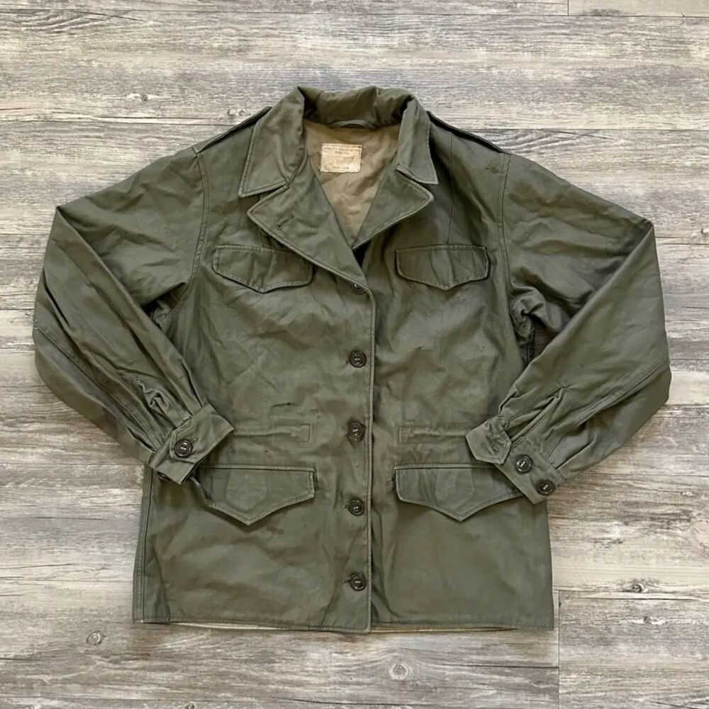Vintage 40s 50s Military M-1943 Field Jacket Size 12R